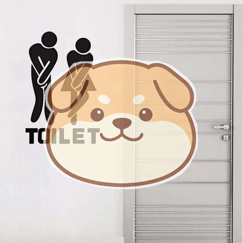 Waterproof Durable PVC WC Sticker Removable Self Adhesive Toilet Wall Decal for Restroom Home Decor Peel & Stick