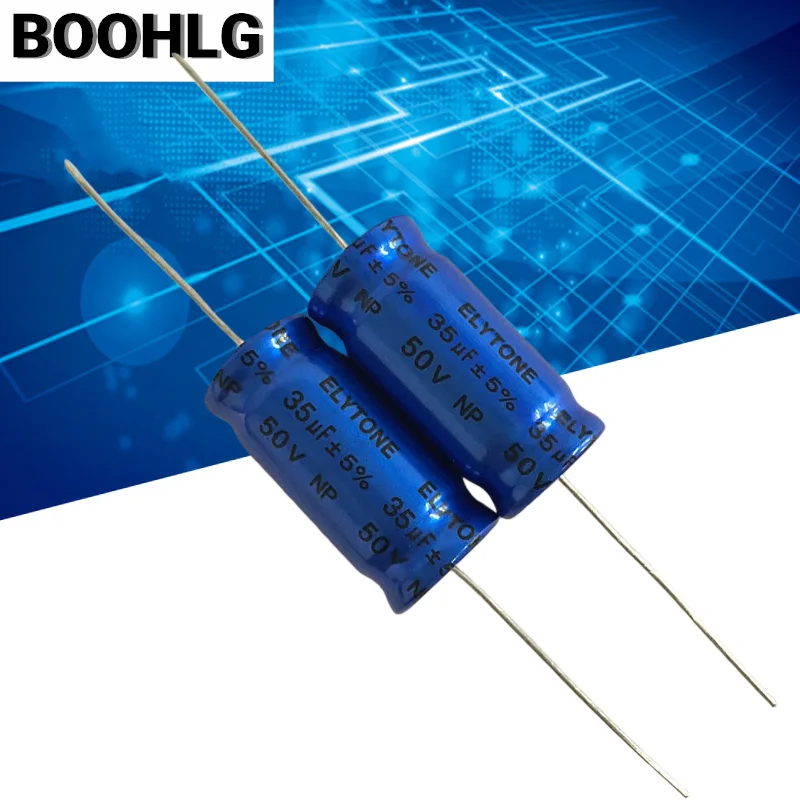 

5 шт., кроссовер аудиочастоты, горизонтальный осевой NP, неполярный алюминиевый электролитический конденсатор 50 В, 35 мкФ, 16X33 мм