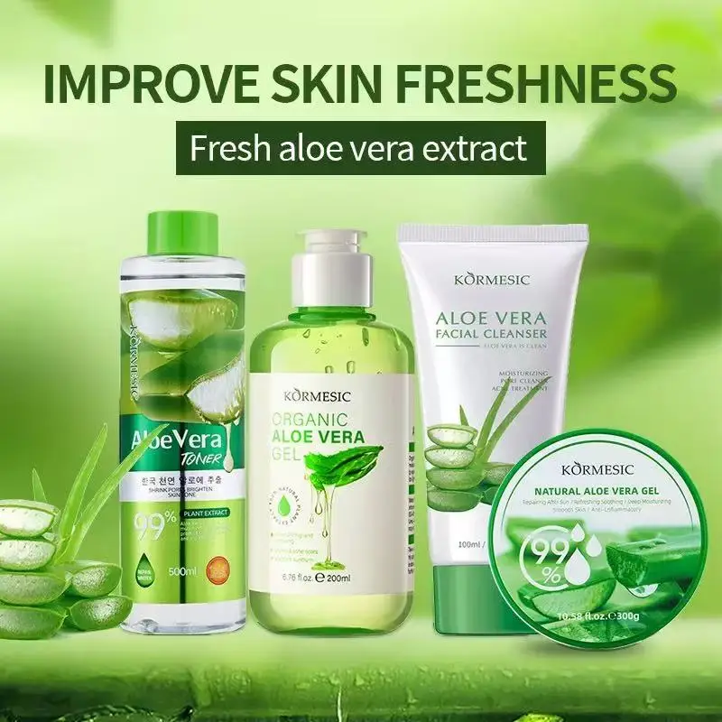 Crema de gel de aloe KORMESIC de 4 piezas, crema hidratante luminiscente nutritiva, crema facial intensificadora, productos hidratantes faciales