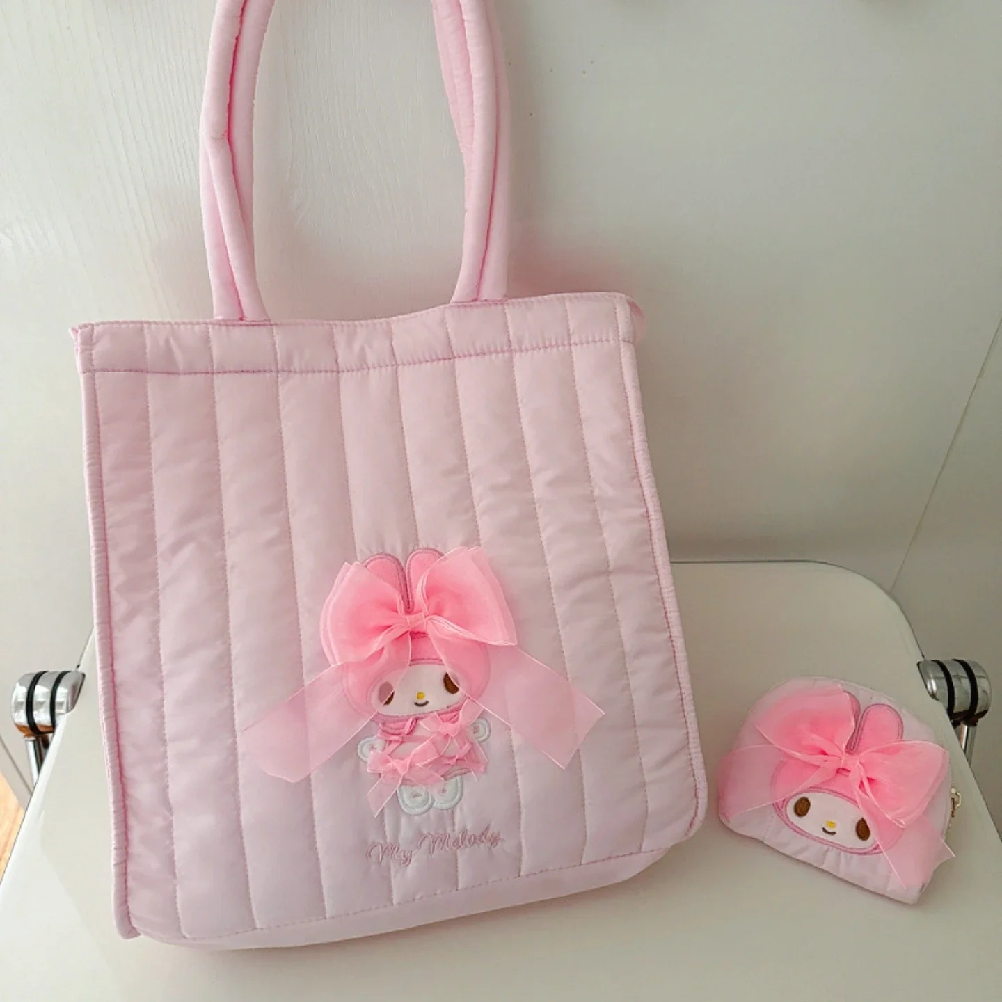 

Sanrio Cartoon My Melody Shoulder Bag Lovely Pink Anime Shopping Bag Tote Bag Japanese Style Bento Bag Girl Women Gifts
