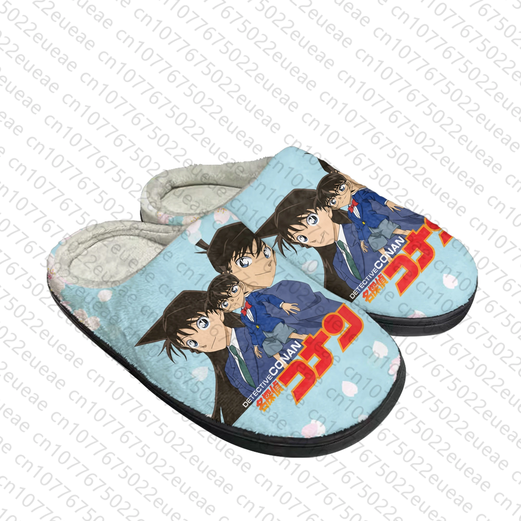 Hot Detective Conan Cartoon Home Cotton Custom Slippers Mens Womens Sandals Plush Bedroom Casual Keep Warm Shoes Thermal Slipper