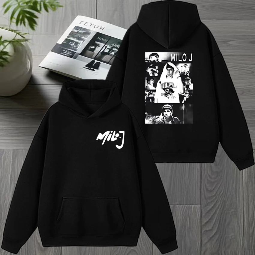 

Hot Rapper Milo J New Album Tour 2025 Double Sided Graphic Winter Hoodie Men women hip hop streetwear Unisex Fleece Sweatshirt