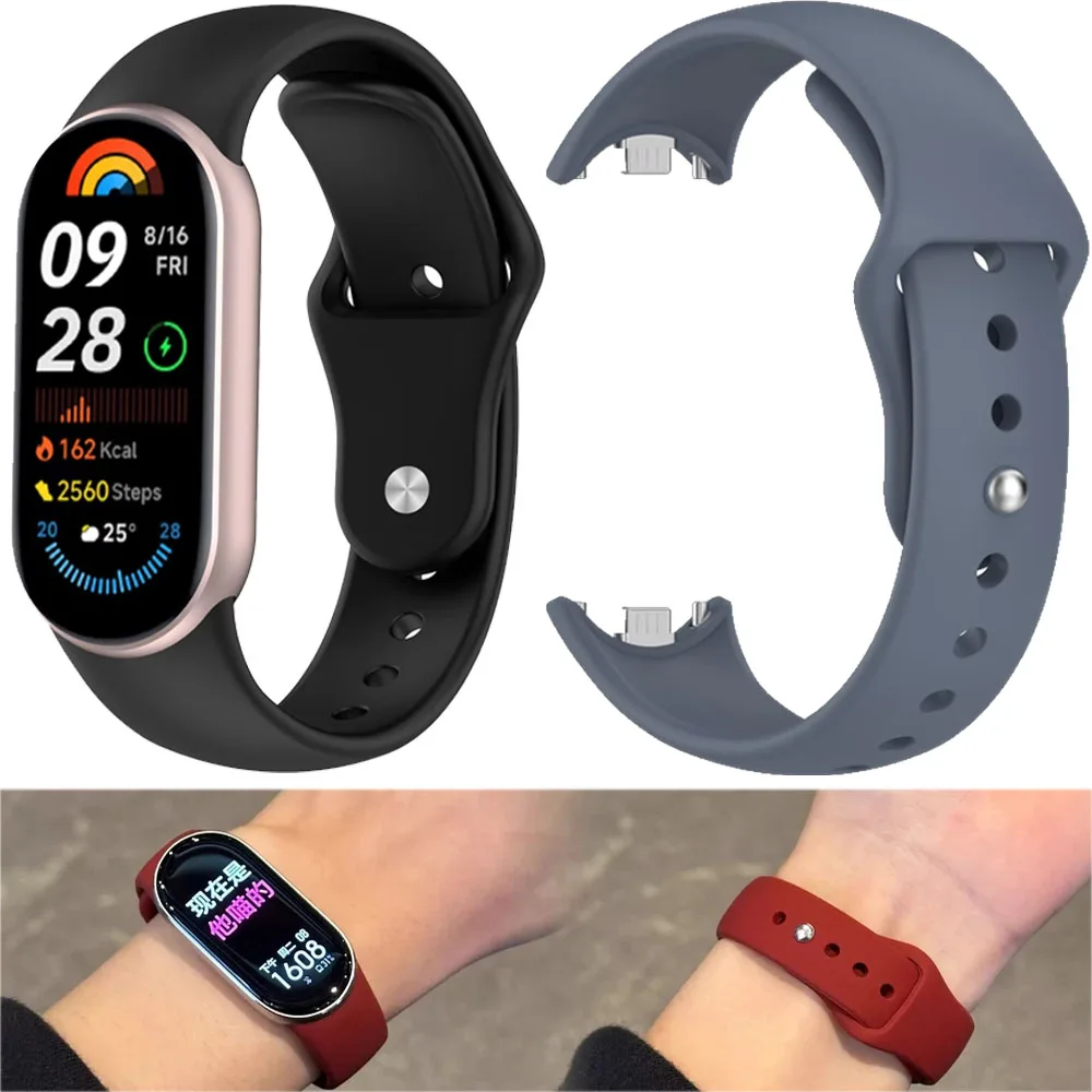 Silikonarmband für Xiaomi Mi Band 10 NFC Smartwatch Weiches Komfortables Armband für Xiaomi Mi Band 8 9 10 Sport-Zubehör Band