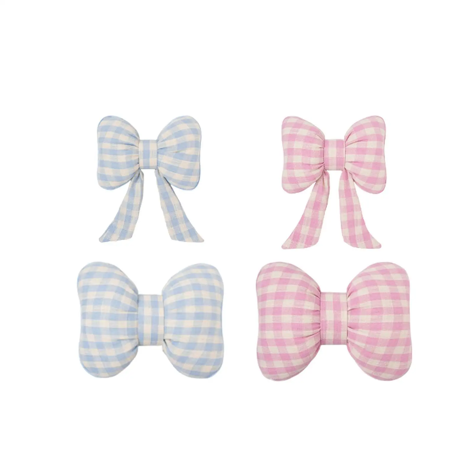 Car Headrest Plaid Bowknot Car Neck Support Pillow for Home Adults