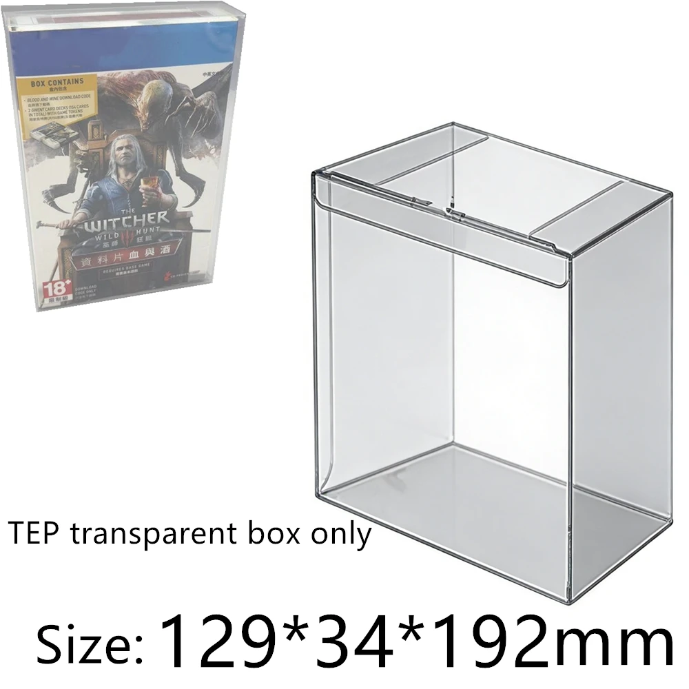 Caja protectora transparente para The Witcher 3:Wild Hunt-Blood and Wine/PS4, caja de colección TEP, estuche transparente para almacenamiento de juegos