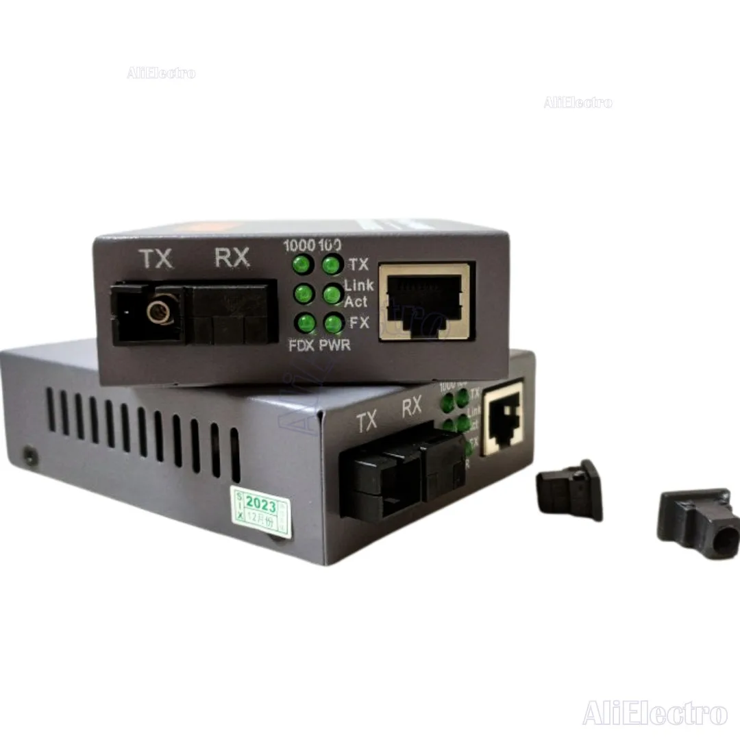 1 Pair HTB-GS-03 A/B Gigabit Fiber Optical Media Converter 1000Mbps Single Mode Single Fiber SC Port 20KM NEW