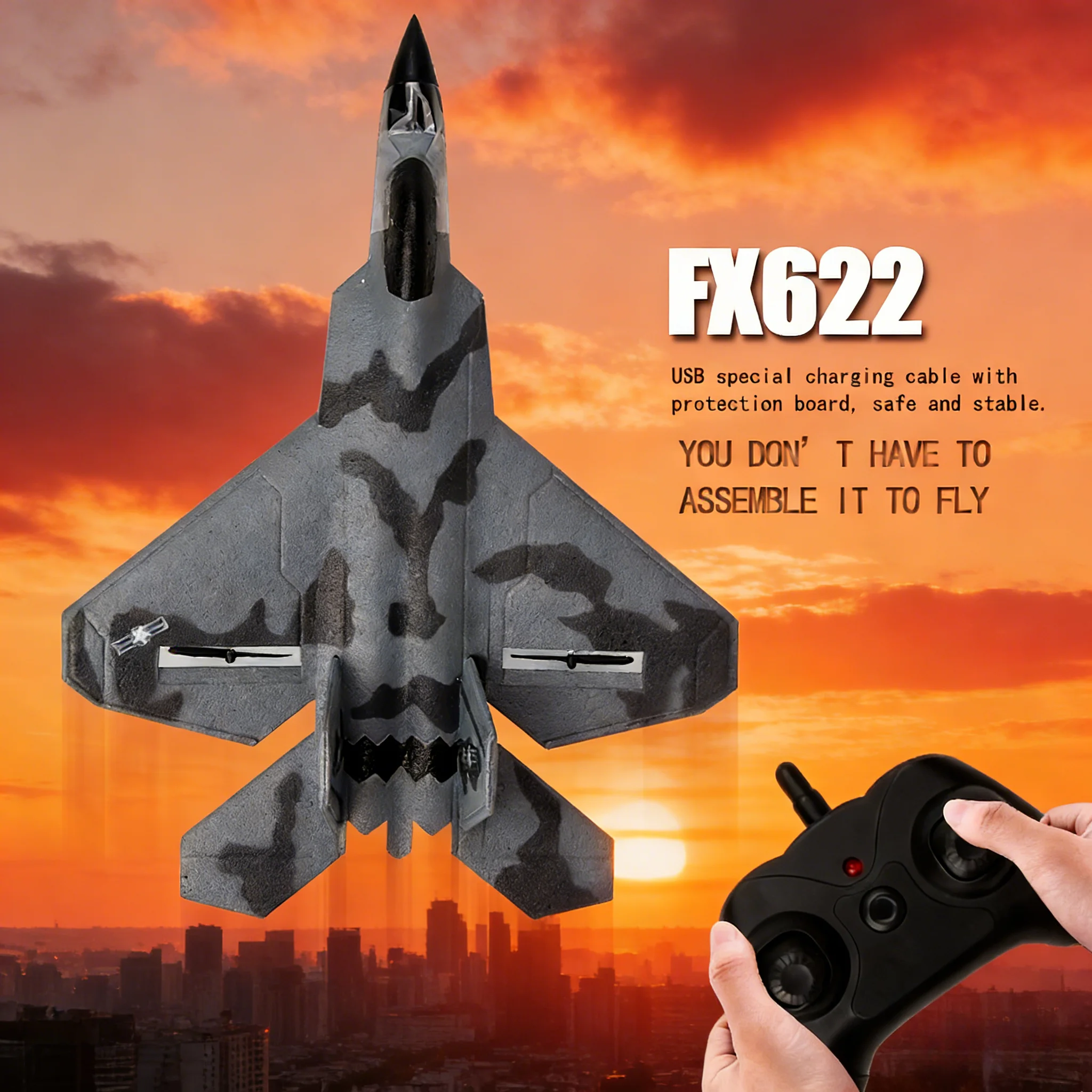

FX622 Aircraft 2.4G Radio Controlled Aircraft Artificial Foam Material RC Vertical Aircraft Children's Toy Gift Boy's Birthday C