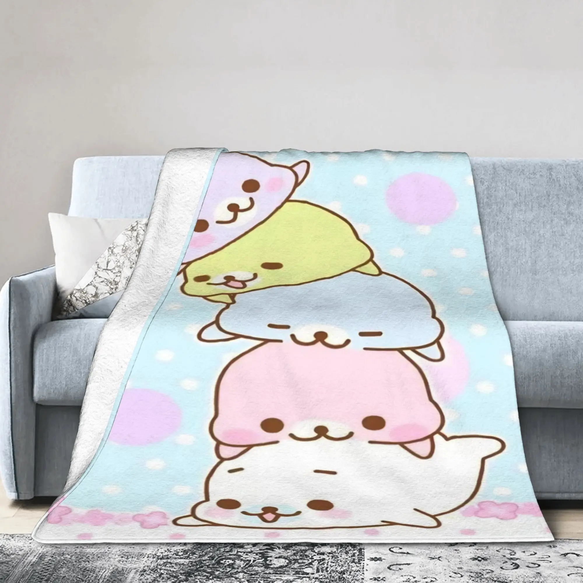 Mamegoma Stuff Blanket Ultra-Soft Flannel  Throw Blanket Relax Bedding Throws