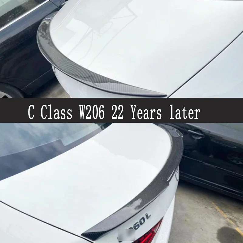 

For Mercedes Benz C Class W206 C200 C260 Carbon Fiber Spoiler Shunt Rear Tail fins Duckbill Car Wing Retrofit the rear wing