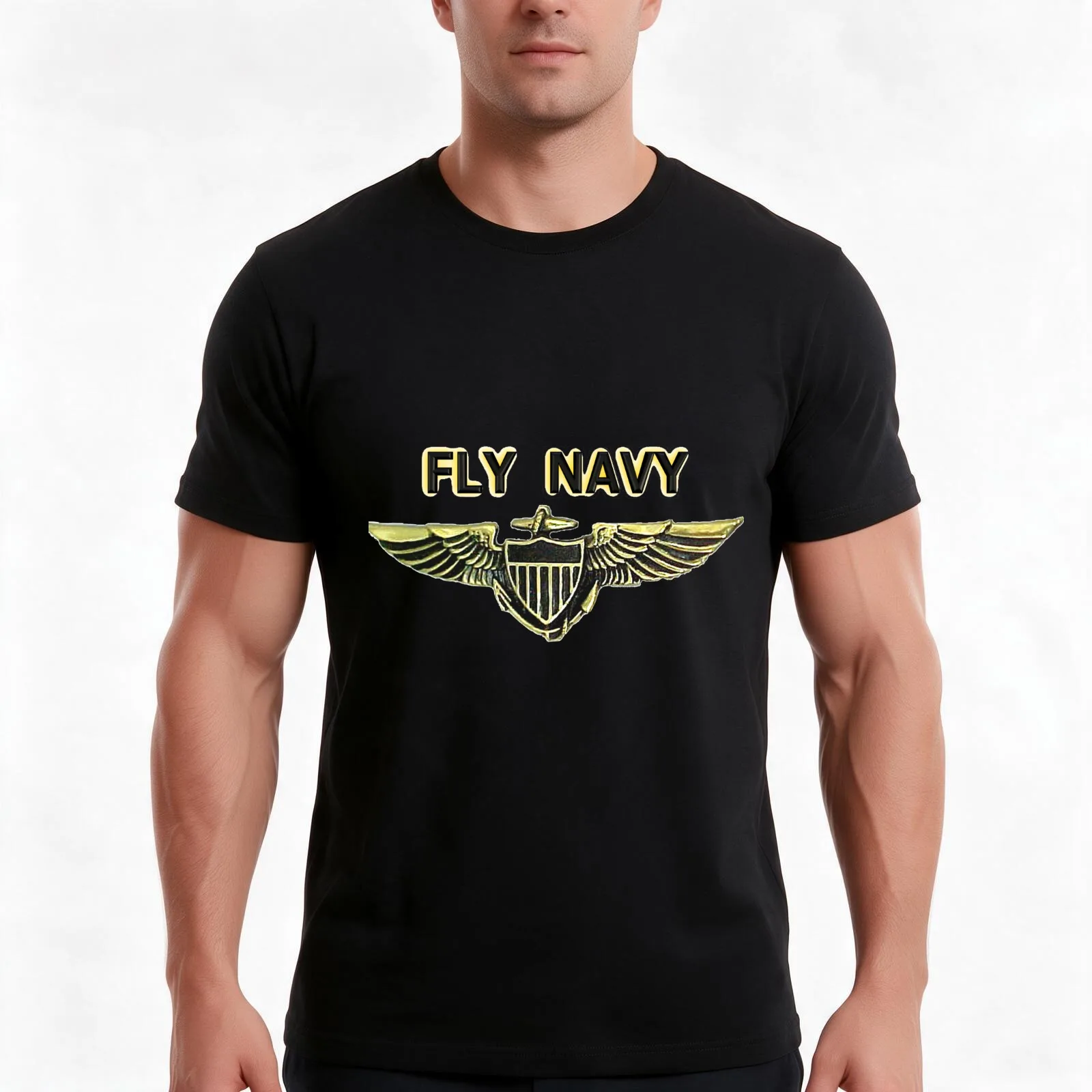 Naval Aviator Wings T-Shirt Summer Casual Cotton Tee Oversized Streetwear Tops Vintage Graphic Print Loose Fit Short Sleeve