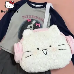 Sanrio Hello Kitty New Design Bags Y2k Cartoon Plush Small Backpack Women Cute Handbags Girls Japanese Style Shoulder Bag Kawaii