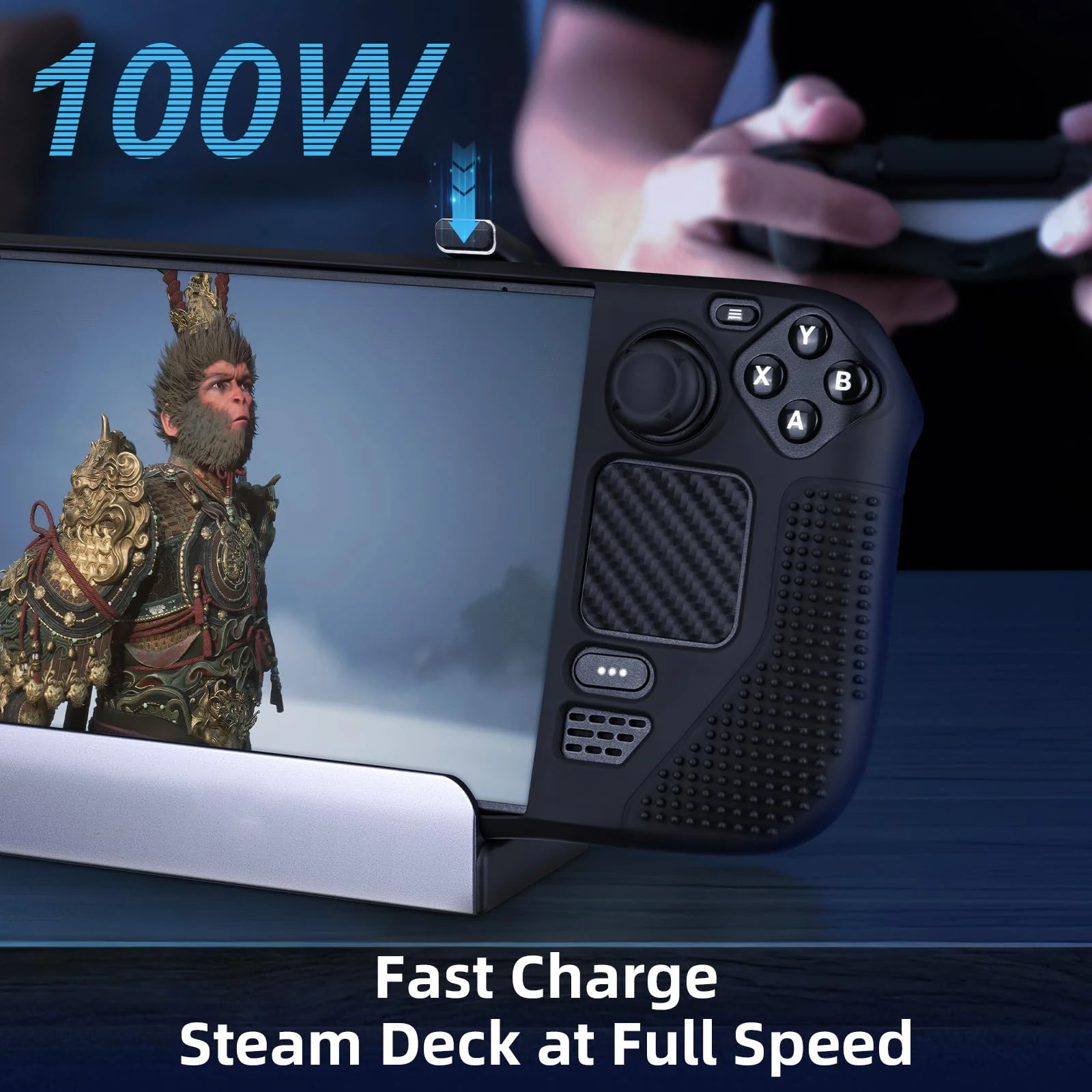 قاعدة بخار 6 في 1 لسطح البخار/ROG Ally/Legion Go/OLED مع HDMI 4K UHD 1000Mbps RJ45 Ethernet 3 USB وPD 100W شحن