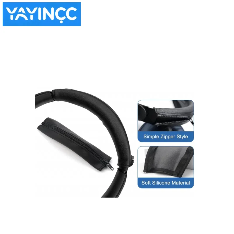 YAYINCC Replacement Soft Foam Cushion Ear Pads / Leather zipper head beam protective cover for SONY WH-XB900N Gaming Headset