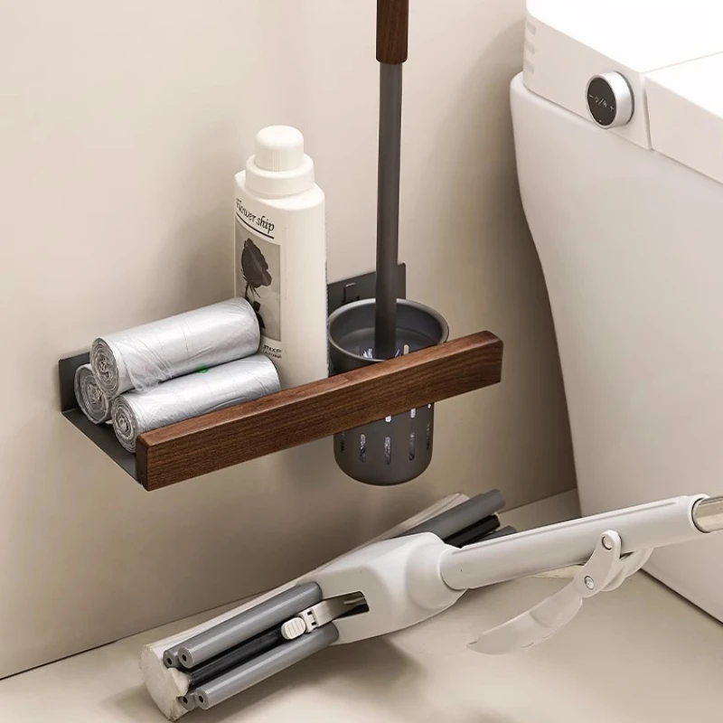‌Hanging Toilet Brush Holder, Bathroom Cleaning Kit with Anti-Slip Base, Durable Brush Head  Mount, Compact Home Cleaning Tool
