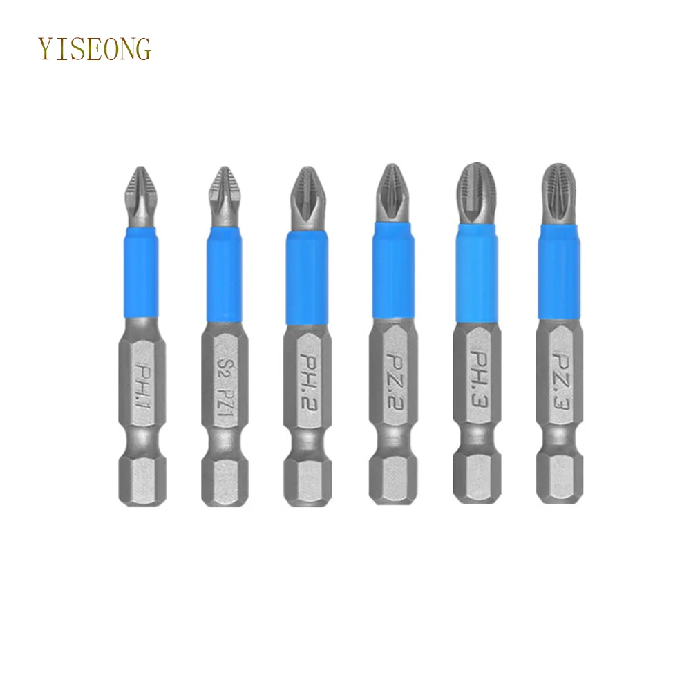 6/12Pcs PH1/PH2/PH3/PZ1/PZ2/PZ3 Non Slip Magnetic Screwdriver Bit Set Hex Shank Phillips/Cross  Screwdriver Drill Bit