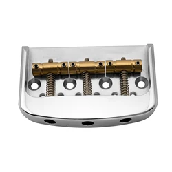 Musiclily Ultra Half Size String-through-body Vintage Tele Guitar Bridge with Solid Aluminum Alloy Plate and Brass 3-Saddle