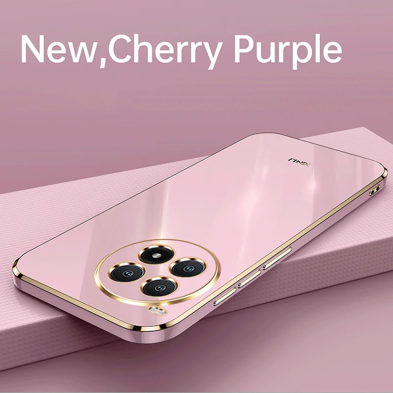 حافظة لهاتف Oneplus ACE3 Pro لهاتف One Plus ACE 3 Pro 1 + ACE3Pro بلون سادة حافة مستقيمة 6D تصفيح حافظات هاتف غطاء خلفي ناعم