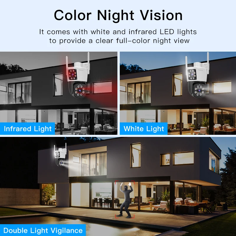 Vstarcam 4MP PTZ WiFi IP Camera Dual Lens with Dual Screen CCTV Wireless Camera Color Night Vision Video Surveillance Camera