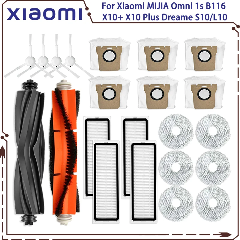 For Xiaomi MIJIA Omni 1s B116 X10+ X10 Plus Spare Part Dust Bag Dreame S10 Pro Mop Cloth filter Brush Replacement Accessories