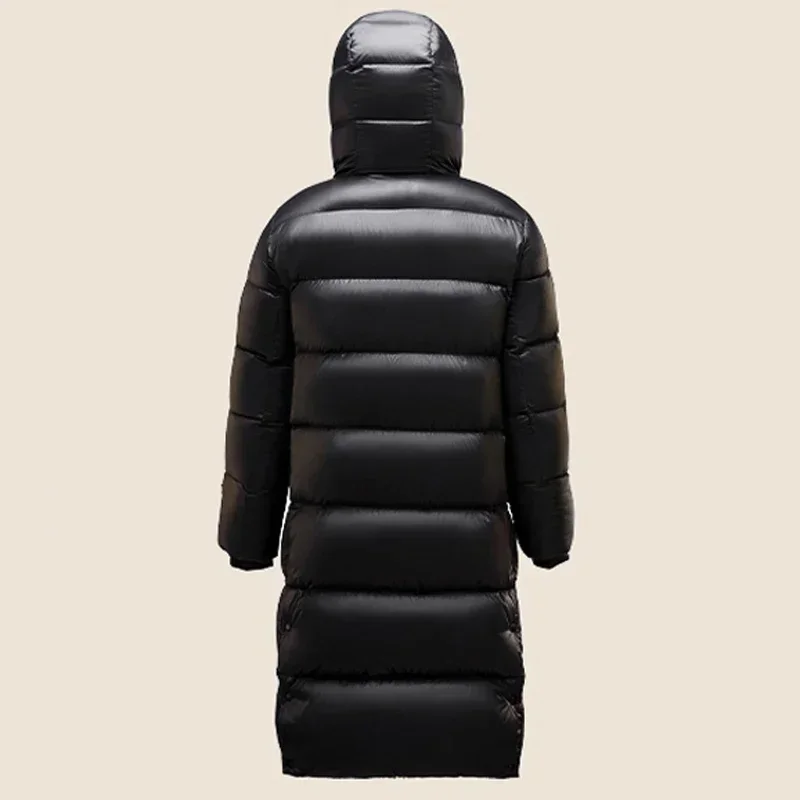 Lange Daunenjacke Herren Winter Wasserdichte Gänsedaunenjacke Damenmantel Hochwertige Pufferjacke Herren mit Kapuze Feder