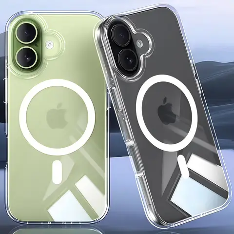 크리스탈처럼 투명한 자석식, 황변 없는 투명 TPU 충격 방지 아이폰 17용 폰 케이스