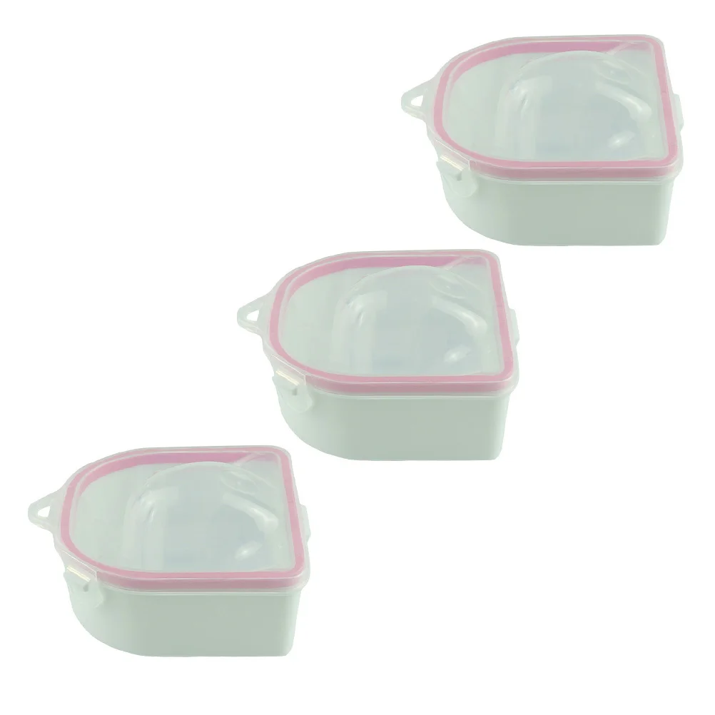 3 pezzi Nail Art Soak Ciotola Vassoio per la cura del manicure Rimozione dello smalto Ammorbidire le cuticole Punte acriliche Rimozione Uso del salone di casa Ciotola per la cura delle unghie