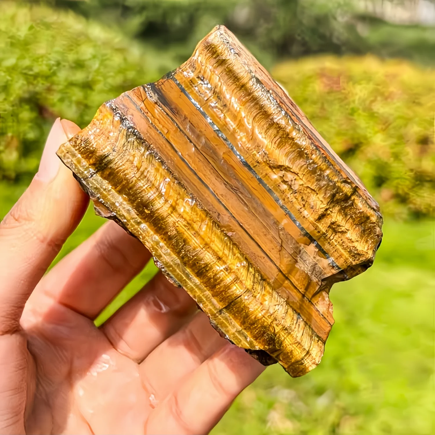 Natural Tiger'S Eye Rough Stone Raw Rough Unpolished Rock for Polishing, Vase Filler, Jewelry Making, Fish Tank Aquarium Gravel