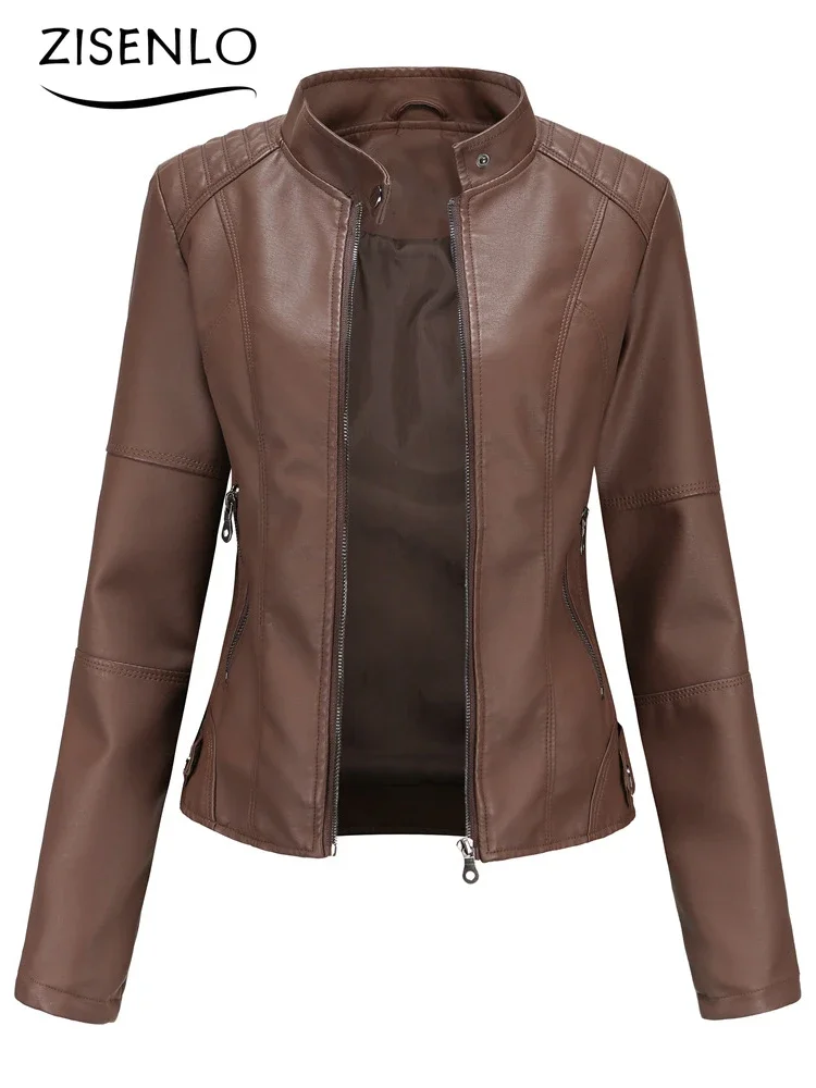 Jassen Voor Vrouwen Herfst Winter Nieuwe Casual Leren Jas Mode Lange Mouwen Biker Jas Streetwear Vrouw Kleding Chaquetas