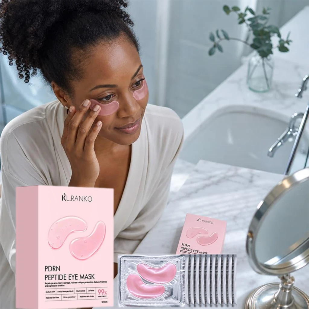Mejora las Líneas Finas y las Ojeras, Reafirmante, Cuidado de Ojos, Parche Ocular Coreano Iluminador y Nutritivo, Mascarilla Ocular de Péptidos de Colágeno KL.RANKO PDRN