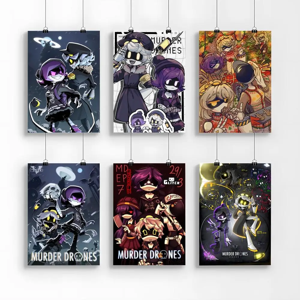 Póster de juego Sci-Fi Horror M-Murder Drones, decoración artística de pared para habitación, póster impermeable para decoración del hogar, bar, dormitorio, regalo