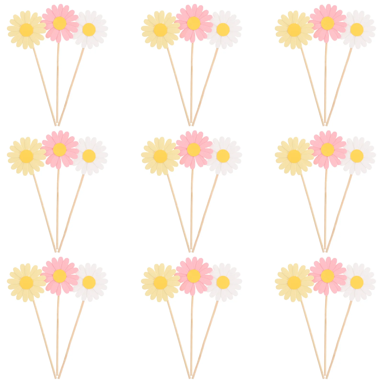 

36Pcs Daisy Cupcake Toppers Floral Multi Layer Cake Decoration Colorful Picks for Birthday Baby Shower Spring Party