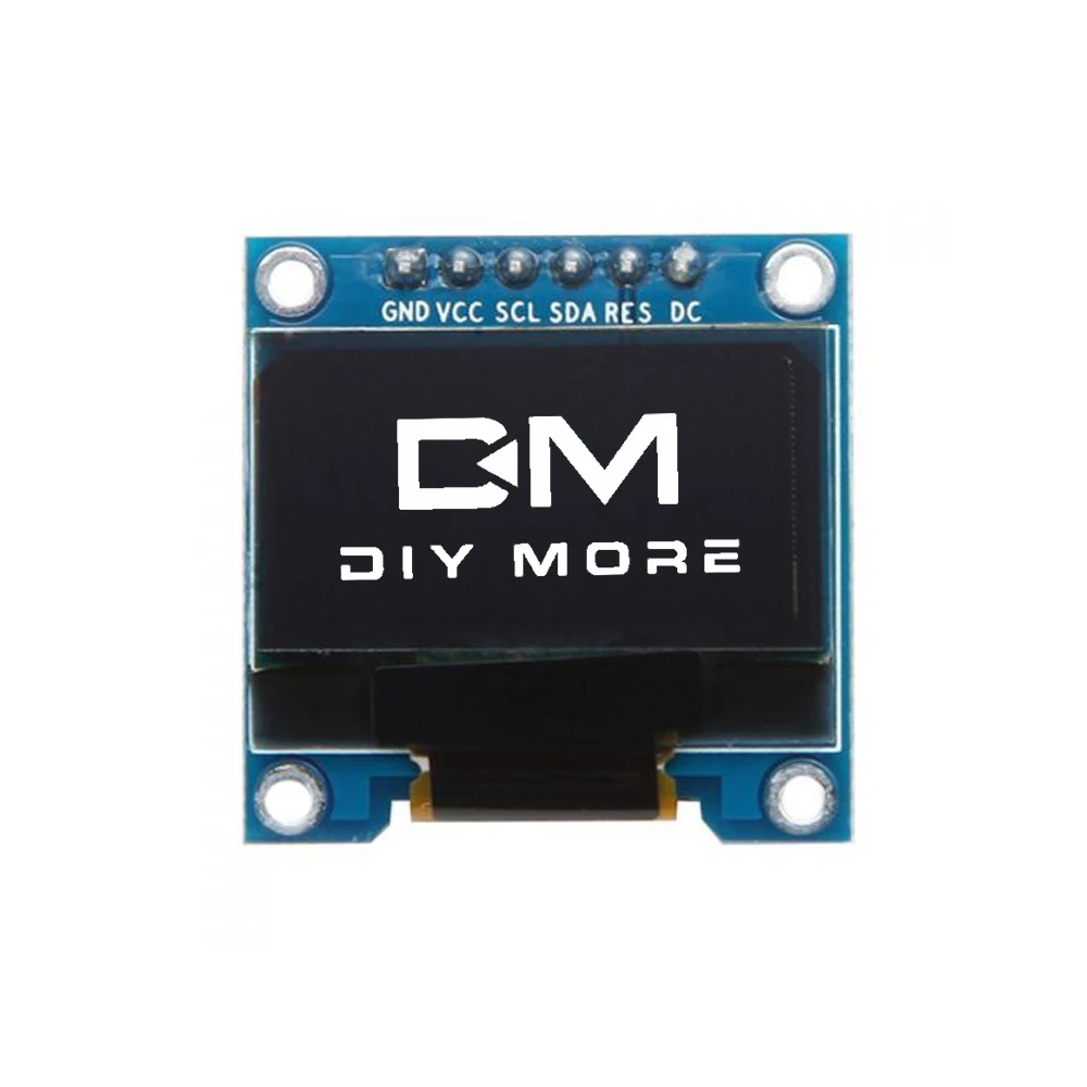 0.96 inch Monochrome OLED Display Module 6PIN 3.3V Resolution 128x64 Control Chip SSD1306 SPI/IIC For Arduino