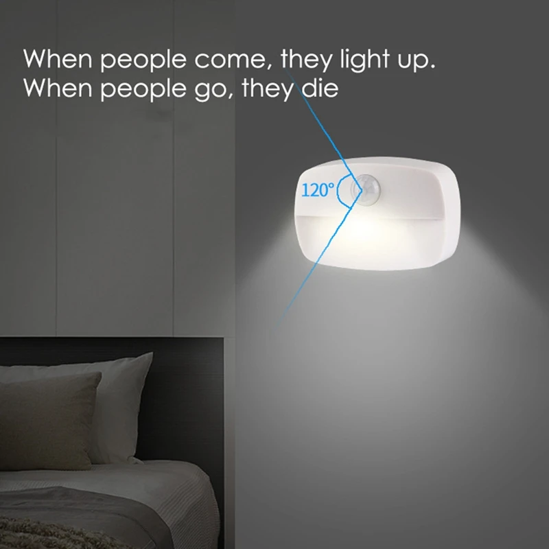 Lámpara de noche de luz LED para debajo del gabinete, armario, dormitorio, cocina, escaleras, luces de disco LED