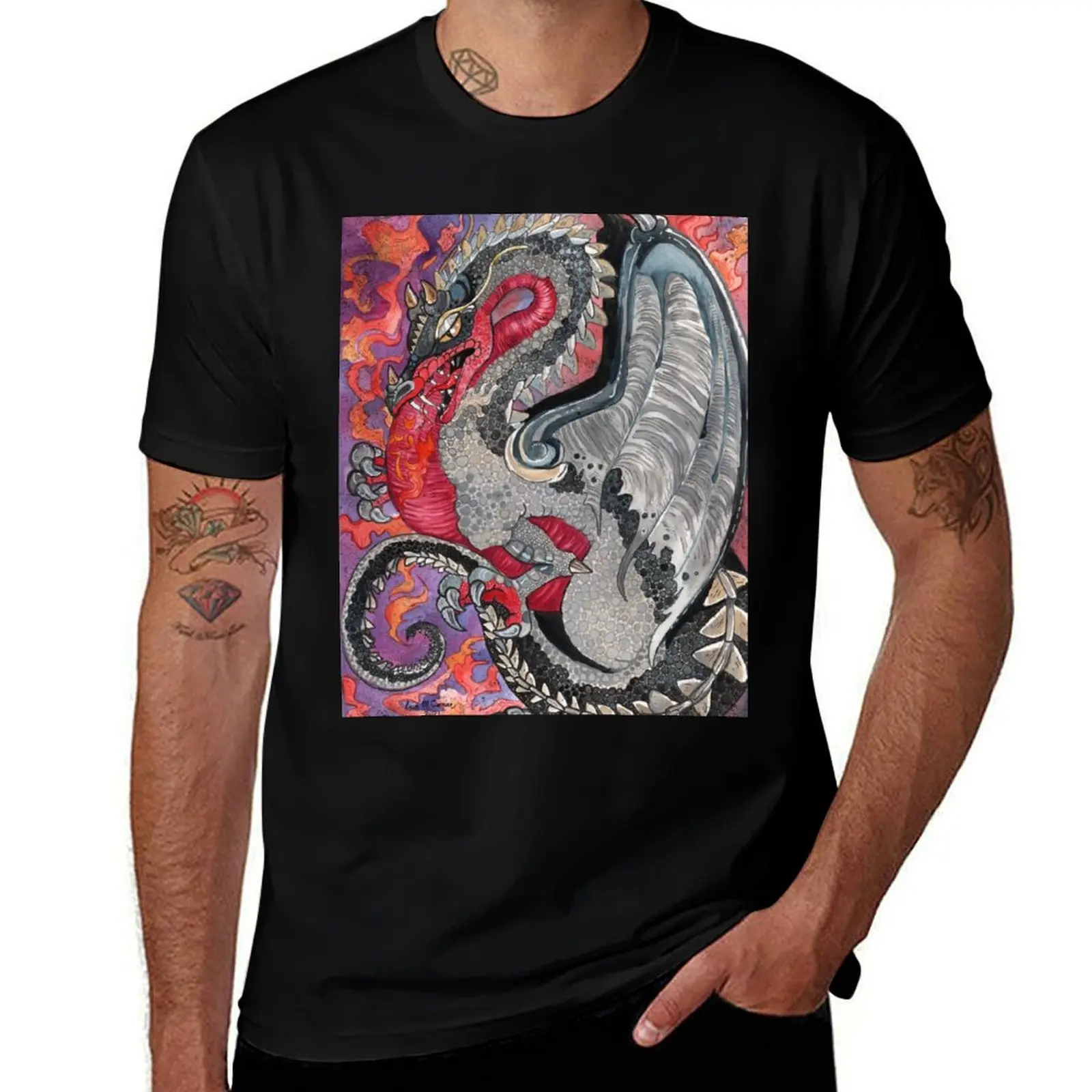 Bryagh Flight of Dragons T-Shirt summer 2025 graphic t shirt vintage mens t shirts pack