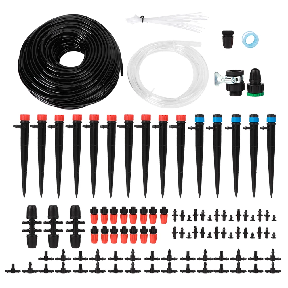 

40m Garden Irrigation System 4/7 Hose Water Saving Automatic Drip Irrigation Watering Set