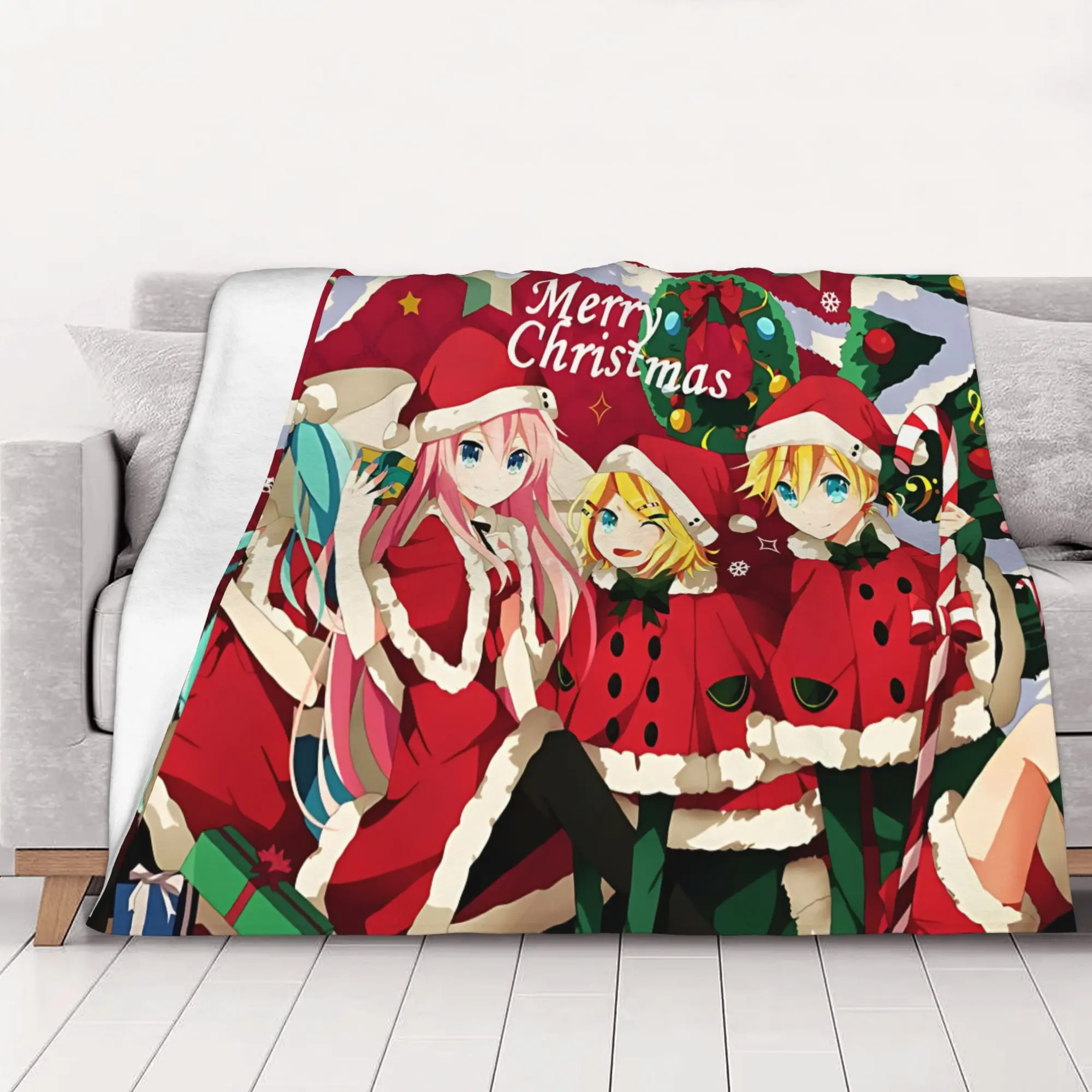 1PC Your Christmas Gift  Hatsune Miku  home room decorations Winter Blankets for Adults Bedding Home Interior Sofa Knee