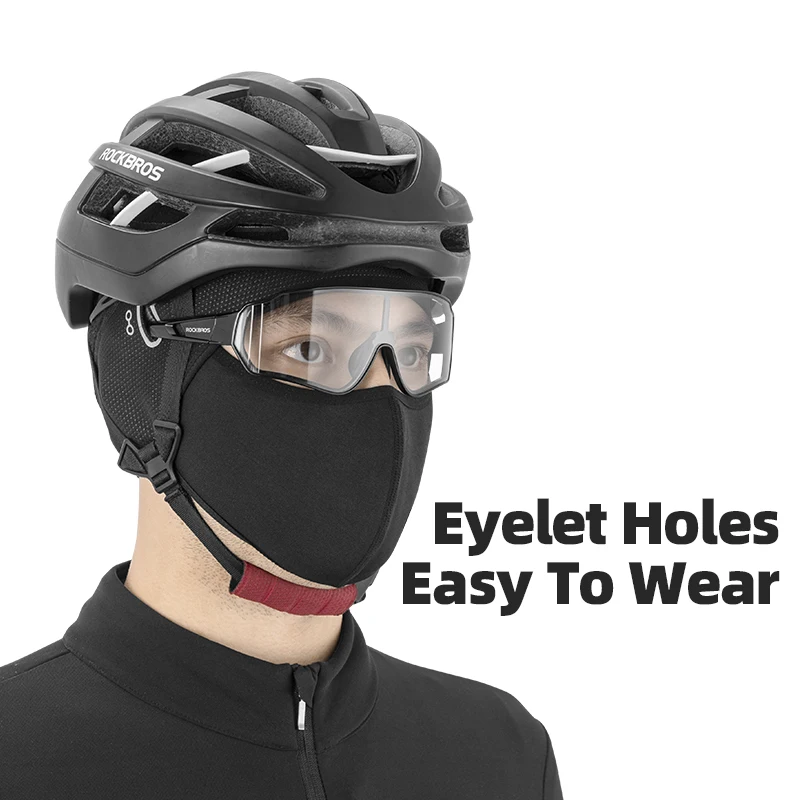 ROCKBROS Winter Caps Bike Balaclava Bicycle Motorcycle Cap Glasses Hole Bandana Sports Running Headband Windproof Keep Warm Mask