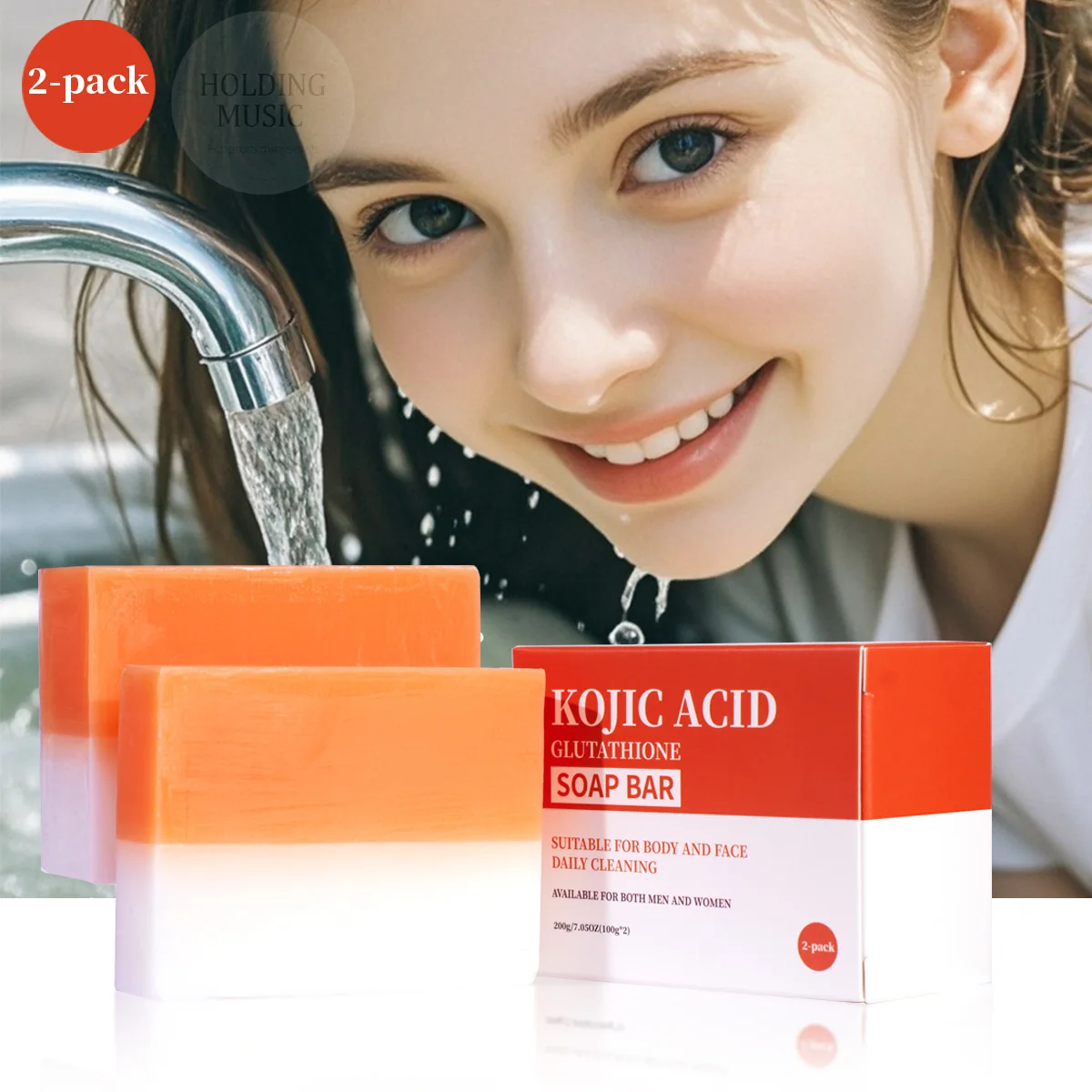 

2 упаковки козийской кислоты + глутатиона, отбеливающее и очищающее мыло, глубокое очищение, увлажнение, осветление, очищение, купание h