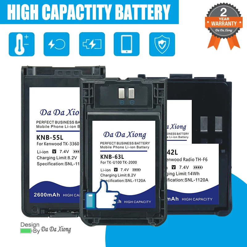 KNB-55L KNB-45L KNB-63L PB-42L New Battery For Kenwood Radio TK-3160 TK-3360 TK-260 TK-2202 TH-F6 TH-F6A TK-U100 TK-2000 NX-340