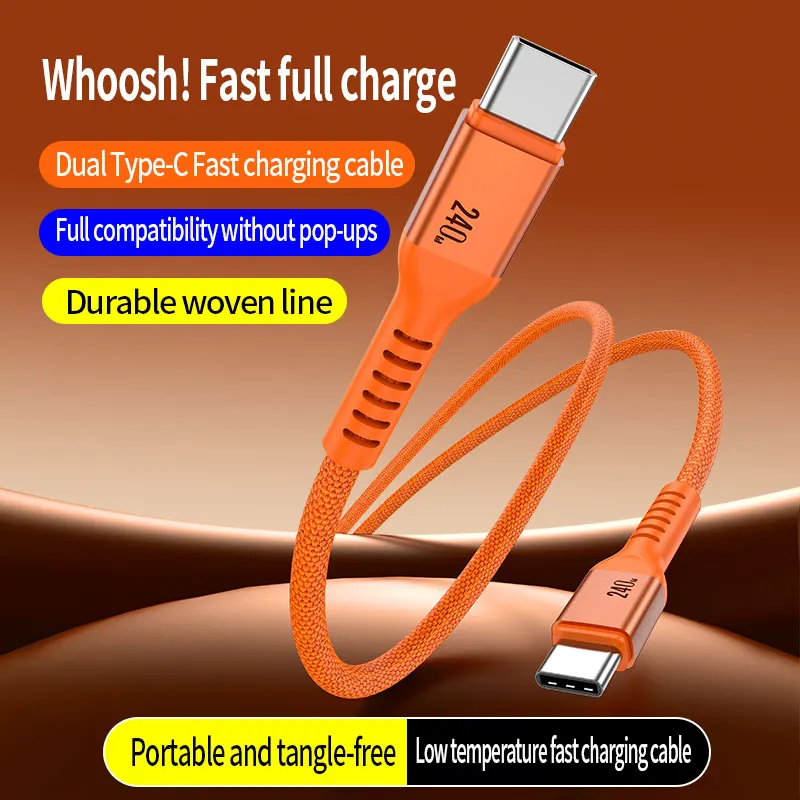240W 5A USB C to USB C Data Cables Type C PD Fast Charging Cord Nylon Braided Charger Wire for iPhone 17 Samsung Galaxy A17/S25