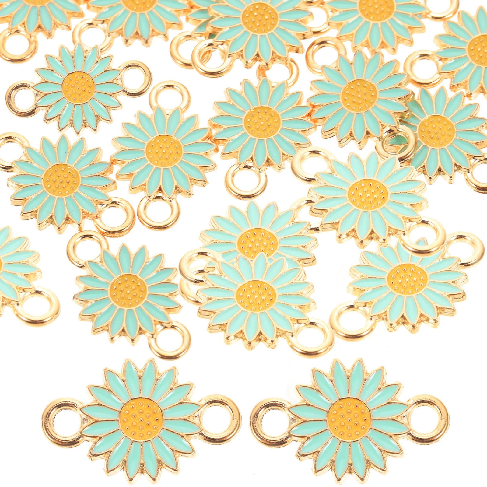 

20 Pcs Alloy Jewelry Handmade Pendant Greenery Garland Daisy DIY Making Accessory Bracelet Charms Plant