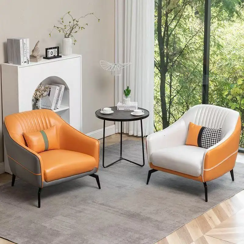 Scandinavian Light Luxury Fabric Accent Chair – Modern Single Sofa 6