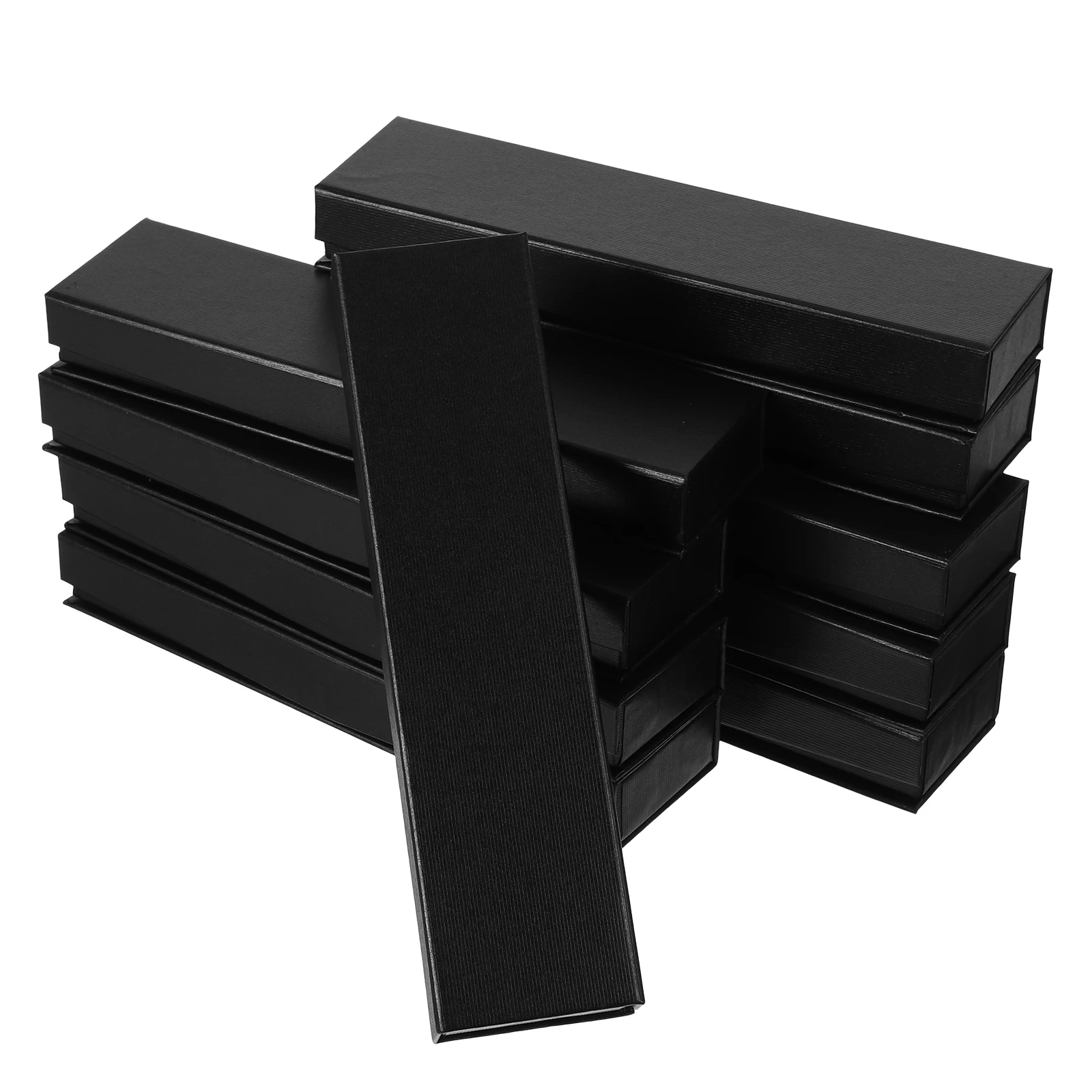 

10pcs Black Magnetic Flip Top Pen Packaging Gift Boxes Durable Cardboard Case for Pens Jewelry Storage Portable