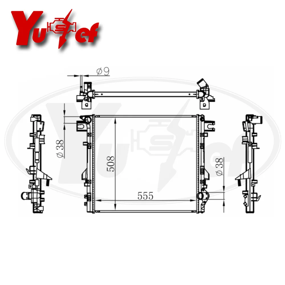All aluminum radiator For JEEP WRANGLER JK 2.8L Turbo Diesel Auto Manual 2007-On MT 48mm # 55056634AB/68050144AA