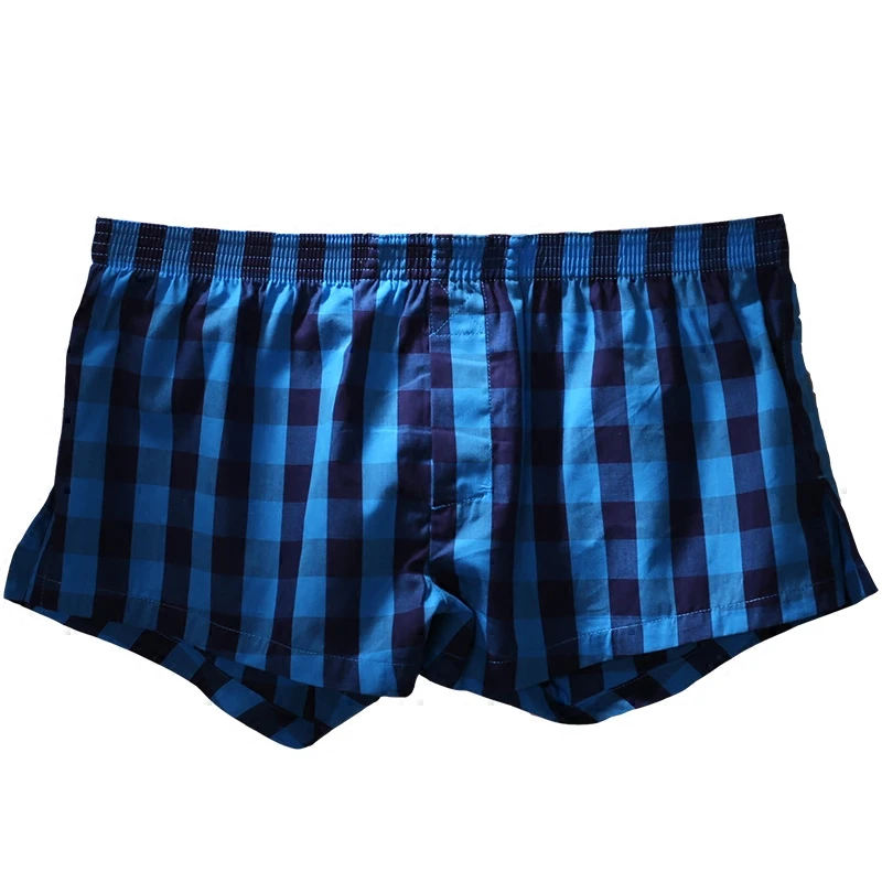 SEOBEAN Men's Sexy Cotton Plaid Shorts Home Comfort Checked Fit Trunks Casual Summer Clothing view 2