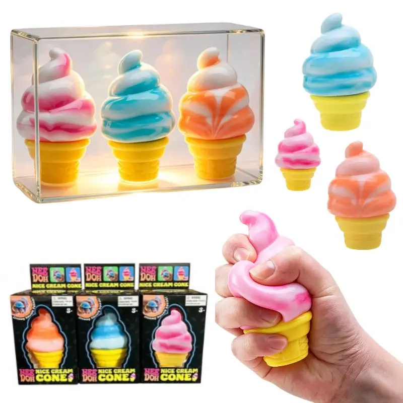 Schylling Nee Doh Eiscreme Sensorisches Spielzeug Stressabbau Fidget-Spielzeug für Angstzustände Konzentration Erwachsene Kinder