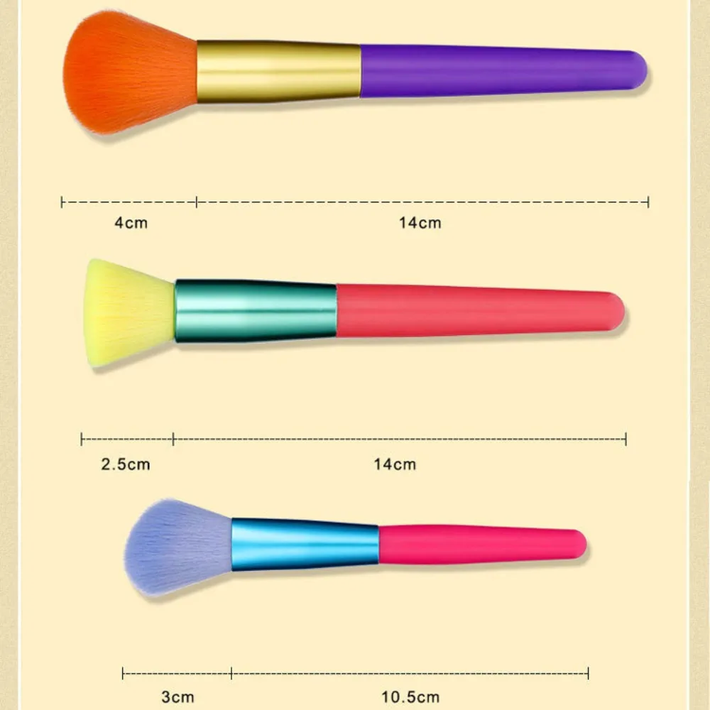 15Pcs Rainbow Makeup Brushes Set Professional Cosmetic Rainbow Makeup Brushes Synthetic Hair Colorful