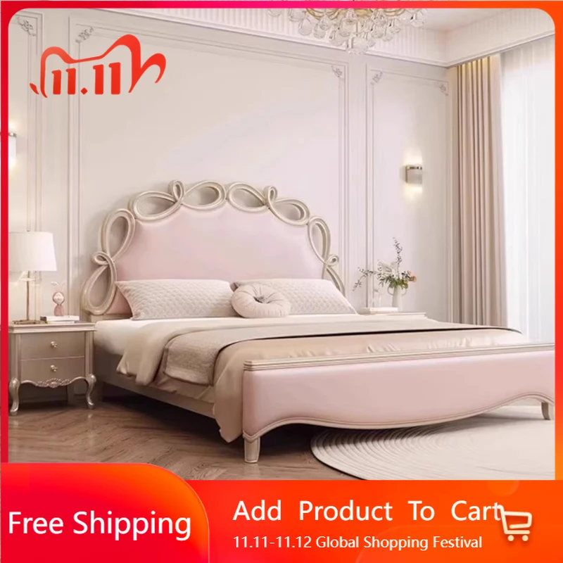 

Girls Princess Massage Bed Bedroom Sofa Modern Headboards Bed Design Sleeping Wooden Letto Matrimoniale Lounge Suite Furniture