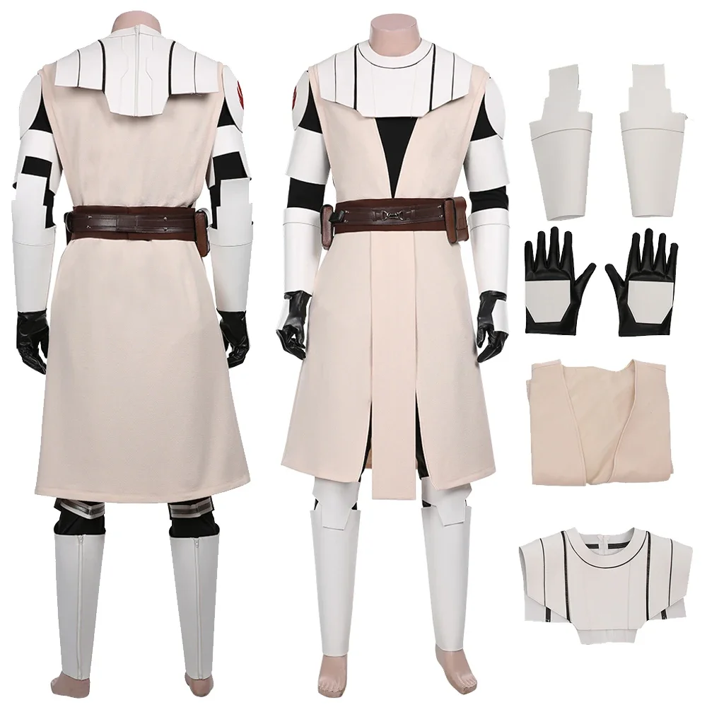 Obi Wan Cosplay Fantasy Uniform Movie Space Battle Disguise Costume Adult Men Cosplay Roleplay Fantasia Outfits Male Halloween