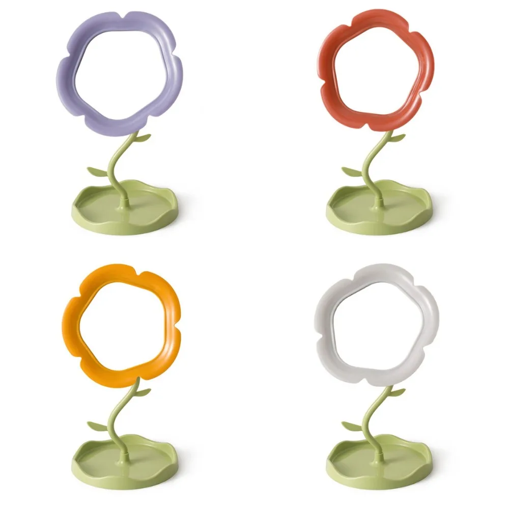 Langlebiger, süßer, sonnenblumenförmiger Schminkspiegel, abnehmbarer, hochauflösender Desktop-Make-up-Spiegel, klassischer Blumentischspiegel für Zuhause